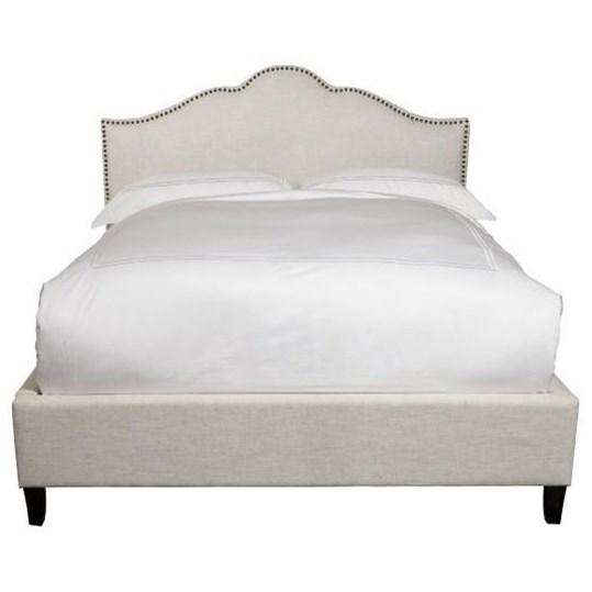 Parker Living Jamie BJAM80002FLO Queen Upholstered Bed with Nailhead